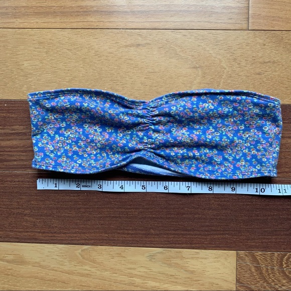 Aerie Blue Floral Cotton Bandeau Bralette, small - Picture 4 of 6